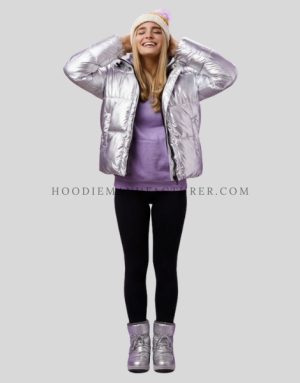 shiny puffer jacket for women supplier