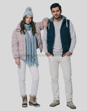 zip-up puffer jacket for couple supplier