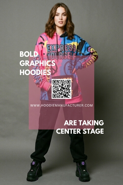 Streetwear look featuring hoodie with bold graphic print design Streetwear look featuring hoodie with bold graphic print design