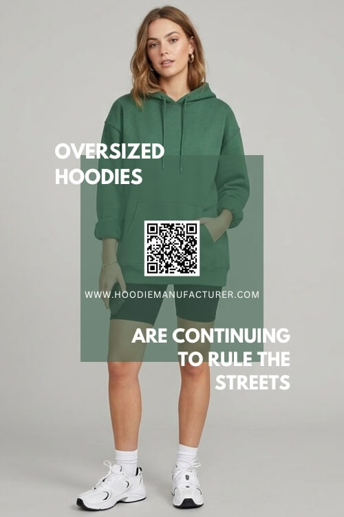 Model wearing oversized hoodie styled for modern streetwear look Model wearing oversized hoodie styled for modern streetwear look
