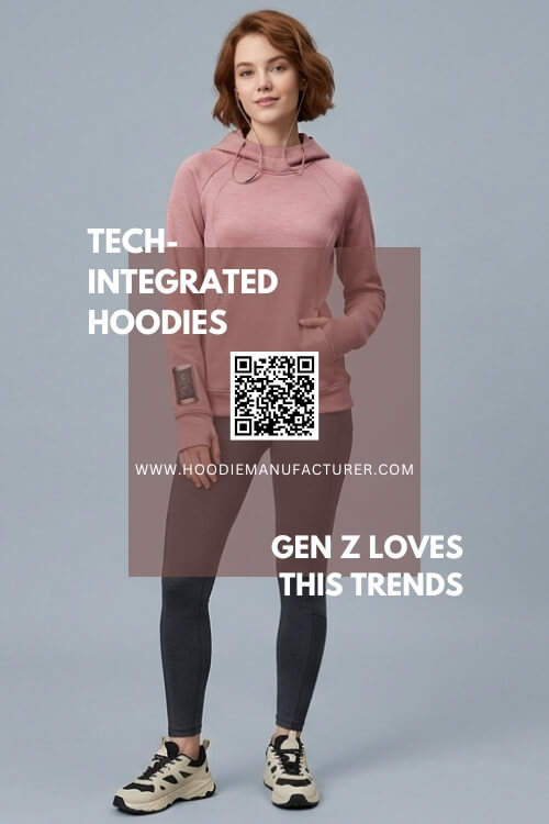 Smart hoodie with integrated tech features in futuristic fashion Smart hoodie with integrated tech features in futuristic fashion