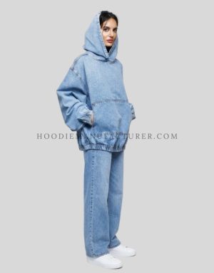 denim hoodie jacket plus size supplier