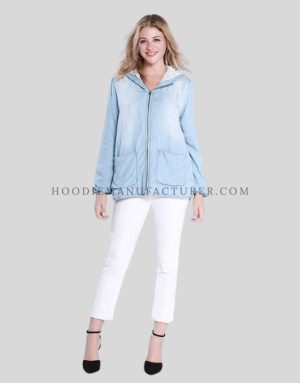 denim pullover hoodie supplier