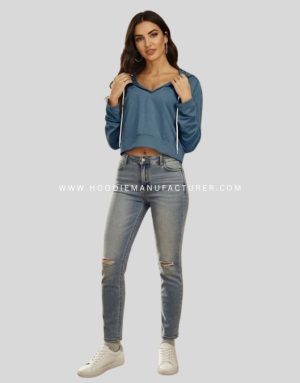 streetwear crop hoodies for women supplier