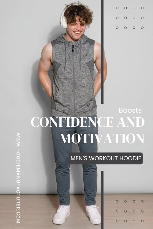 Modern men’s sleeveless hoodie paired with gym activewear Modern men’s sleeveless hoodie paired with gym activewear