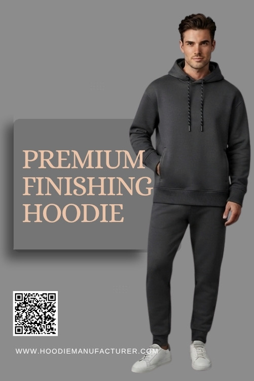 Close-up of premium hoodie stitching and trims Close-up of premium hoodie stitching and trims