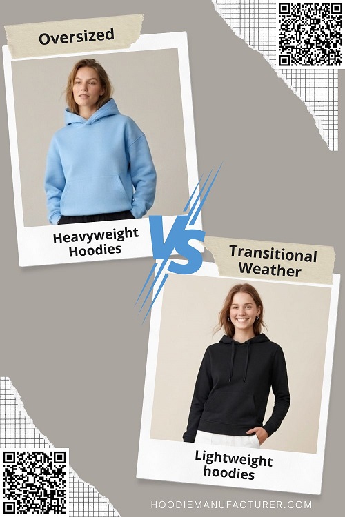 Oversized hoodie vs lightweight hoodie